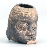 MARKK: C 2941. Kleiner Kopf aus Bronze, hohl