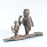 MARKK: C 4049. Kriegergruppe (Fragment) aus Bronze